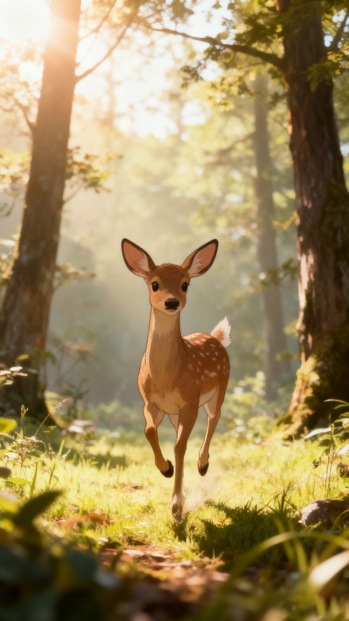 Sunlit Deer in Deep Jungle
